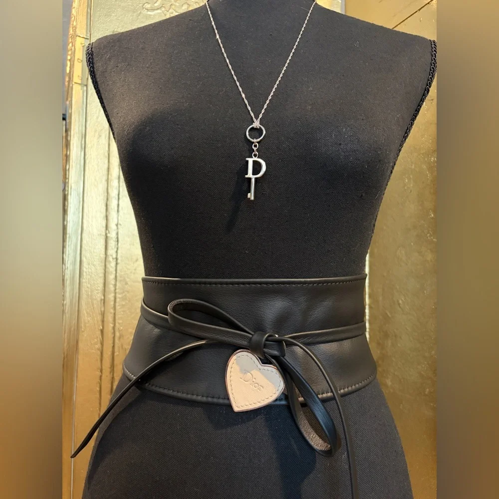 HAUTE ft Dior Romantique Pad Lock and Key OBI BELT AND NECKLACE set - Picture 3 of 6